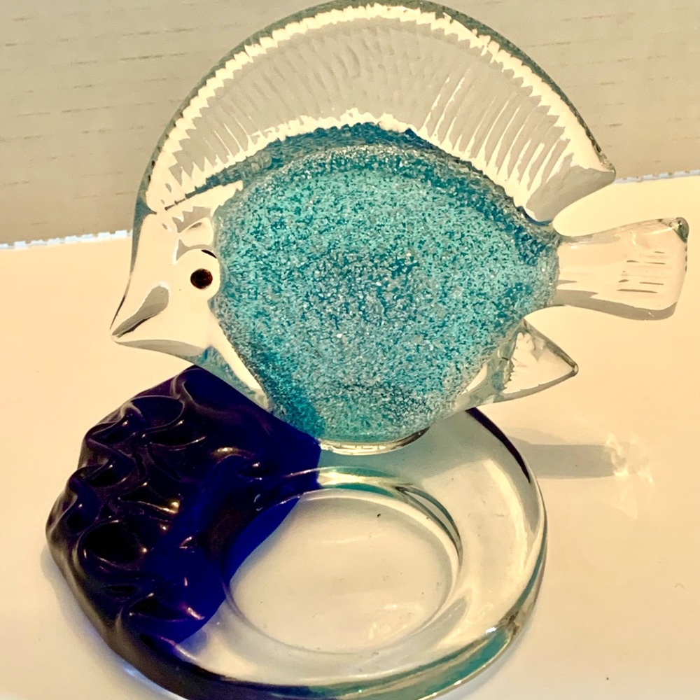 Art Glass Angel Fish Candle holder